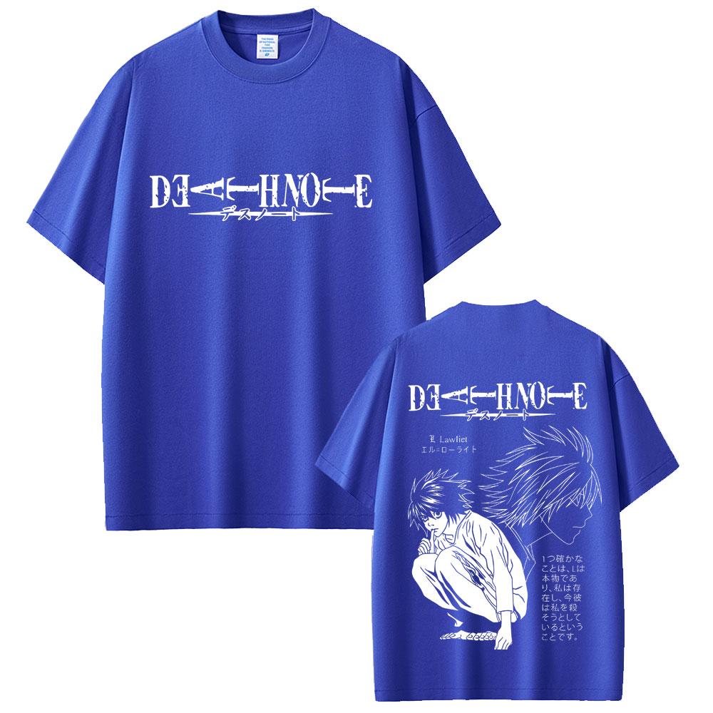 Anime Death Note Tshirt Yagami Light Graphic T Shirts Men Women Cartoon Manga Oversized Tshirts Mens 90s Vintage Streetwear