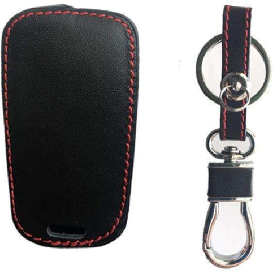 Leather Key Fob Case Cover Compatible with Camaro Cruze Equinox Impala Malibu