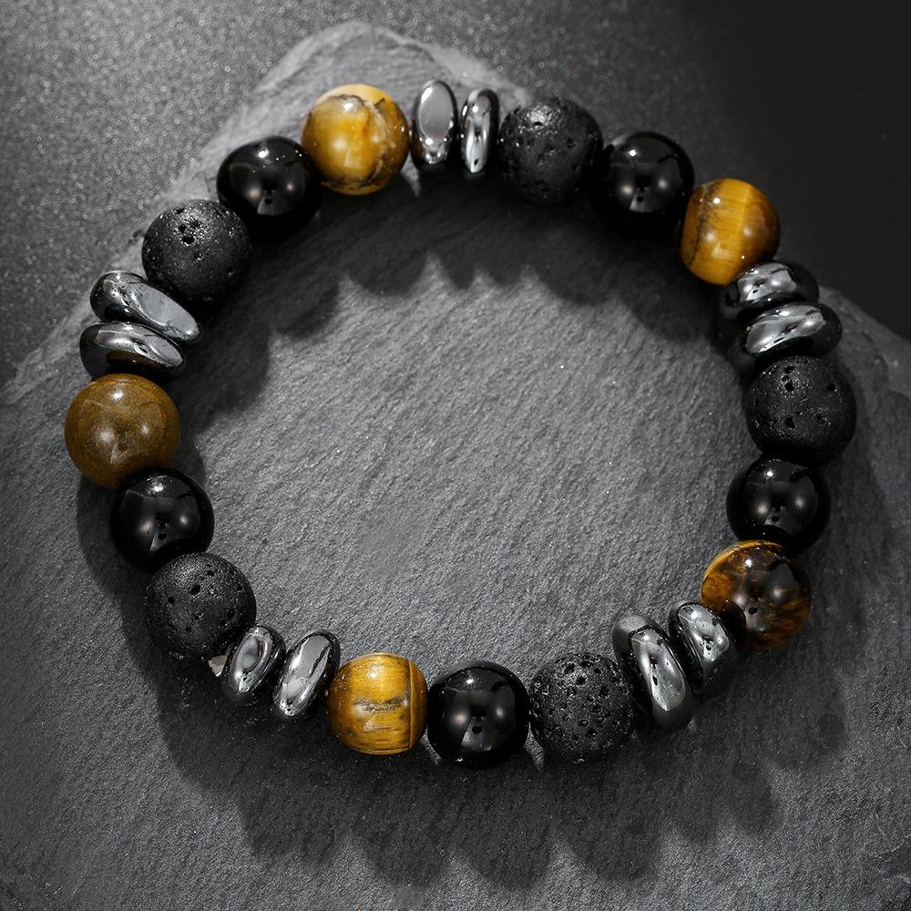 Obsidian Cross Bracelet Chinese Black Eight Billiard Bracelet Opal Beaded Student Party Bracelet