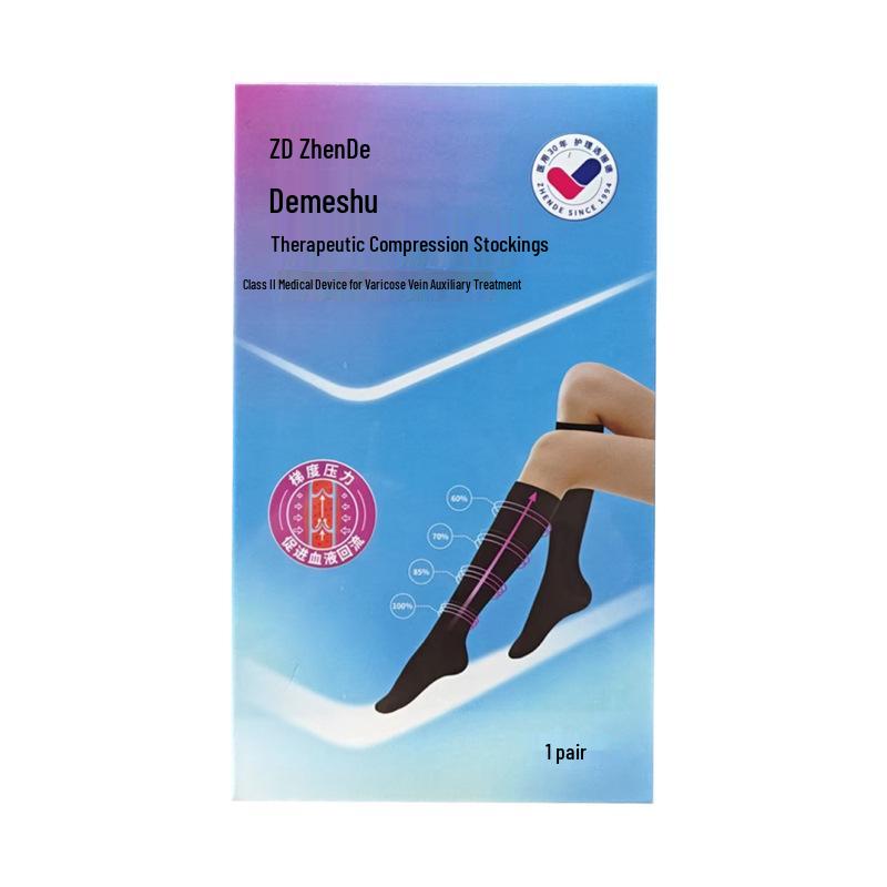 

Zhende Level 1 Varicose Vein Stockings, Short & Straight Tube, Skin Tone, Selectable Sizes, 1 Pair/Box M Size 1 Pair/Box