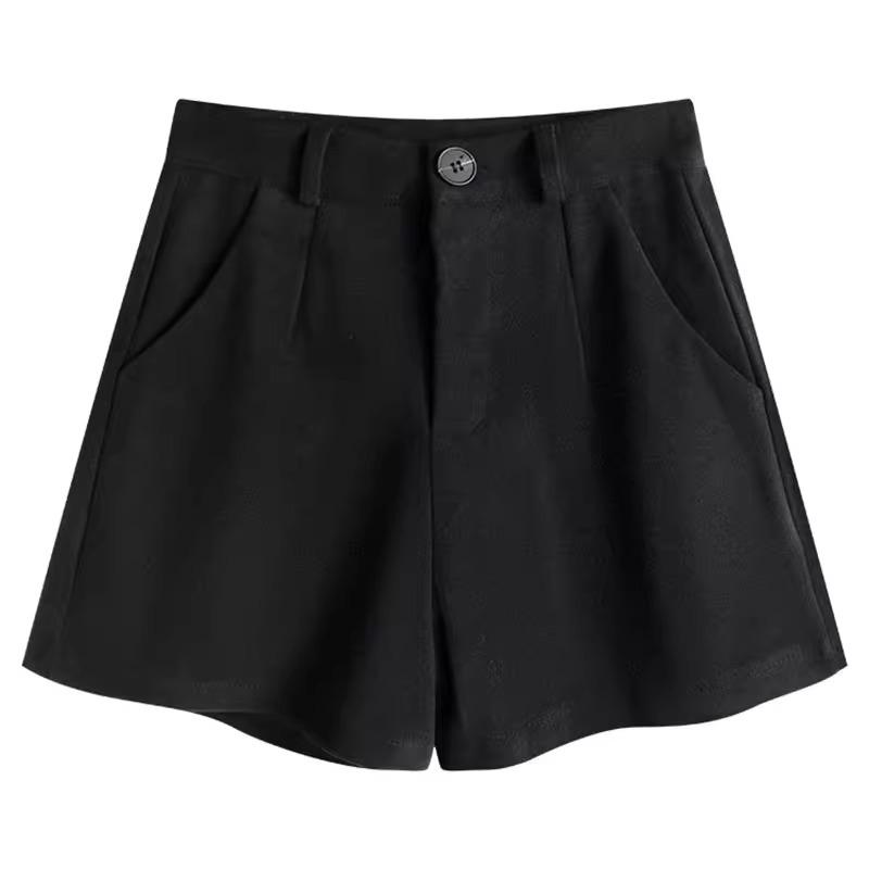 Woll-A-Linien-Shorts mit hoher Taille für Damen, Herbst-/Wintermode 2023, koreanischer Stil, schmale Passform, weites Bein, perfekt für Stiefel.