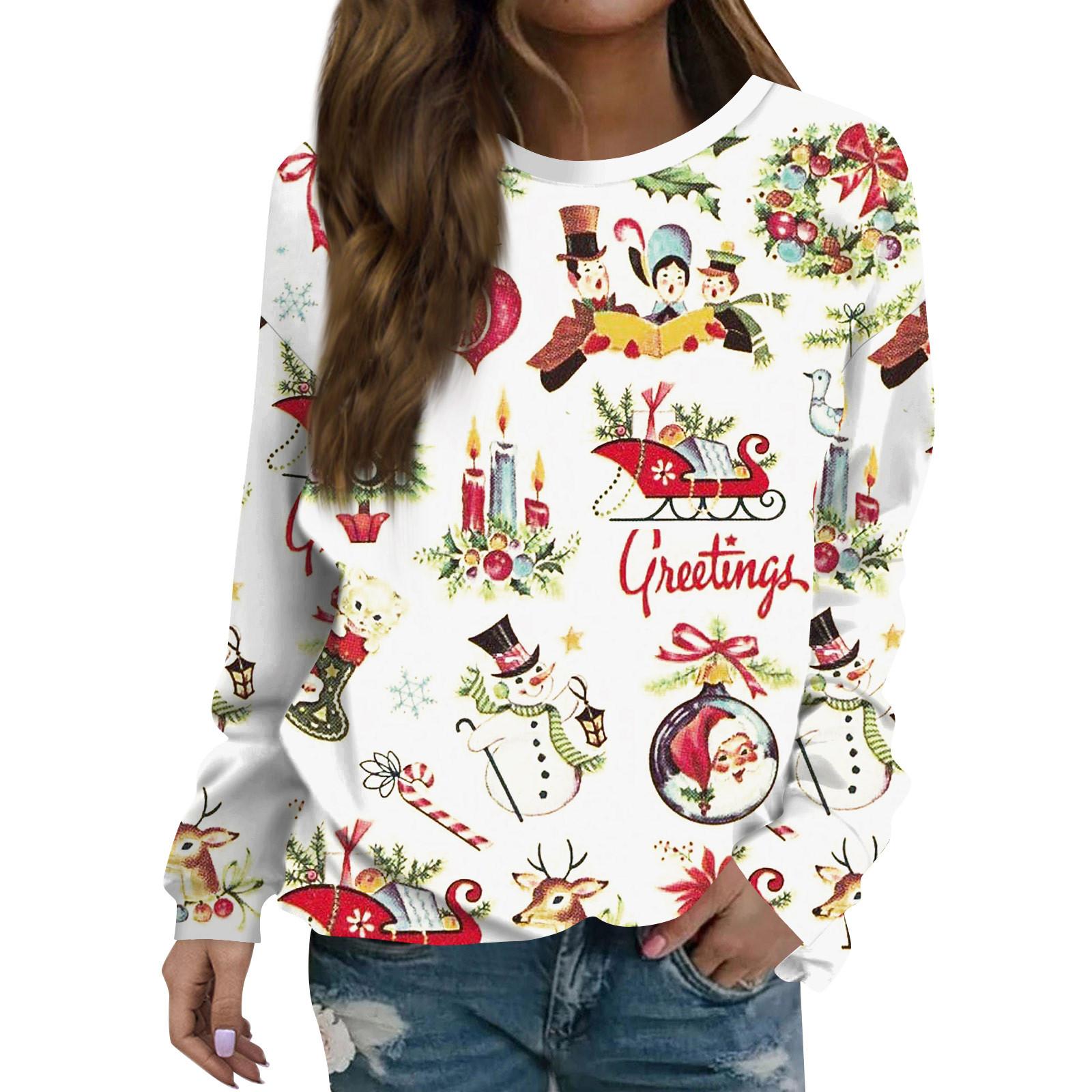 

Женские зимние топы, женская толстовка с длинным рукавом, повседневная, с круглым вырезом, свободный крой, флисовые топы Pollover S белый