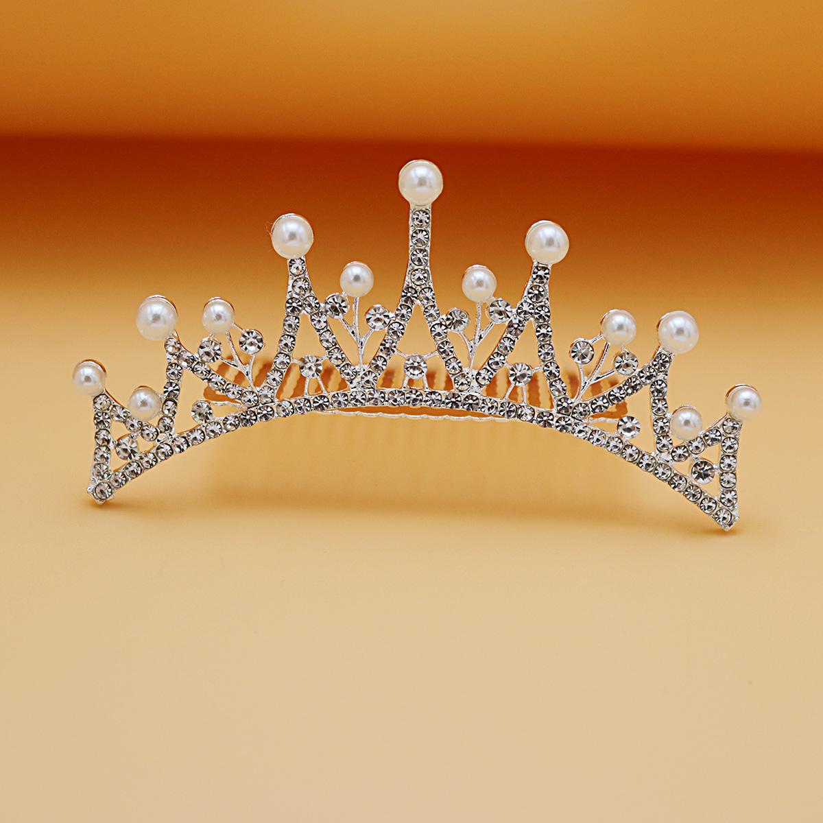 

Children s Princess Hair Comb Crown Tiara Girl Baby High End Rhinestone Hairpin Comb Little Girl Birthday Crown