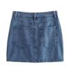 2025 Summer Women's Casual Denim Vest and High Waist Skirt Set with Lapels