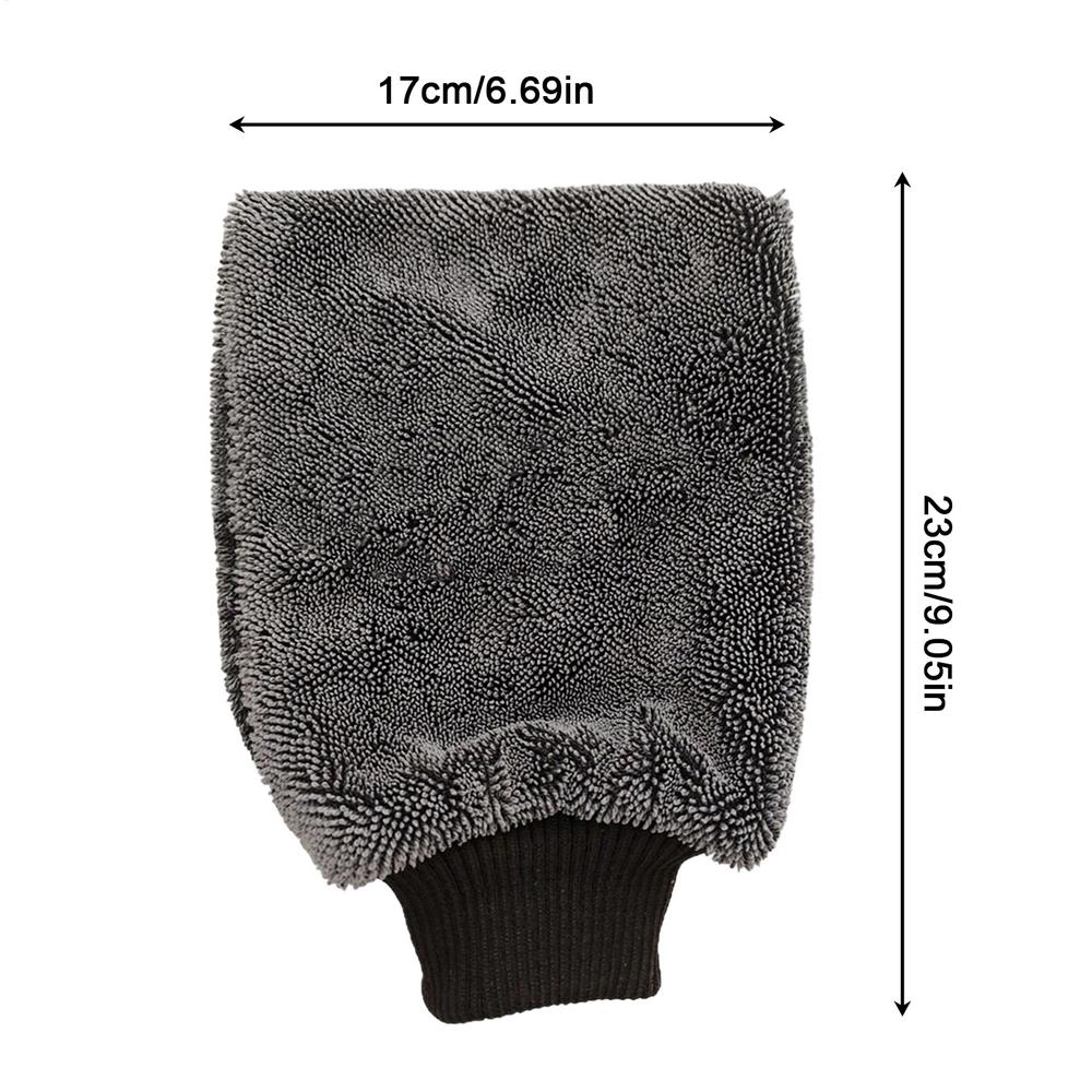 

Car Wash Mitt 1PC Car Washing Gloves Double-sided Fleece Microfiber Chenille Drying Cloth Car Body Window Tire Cleaning Glove