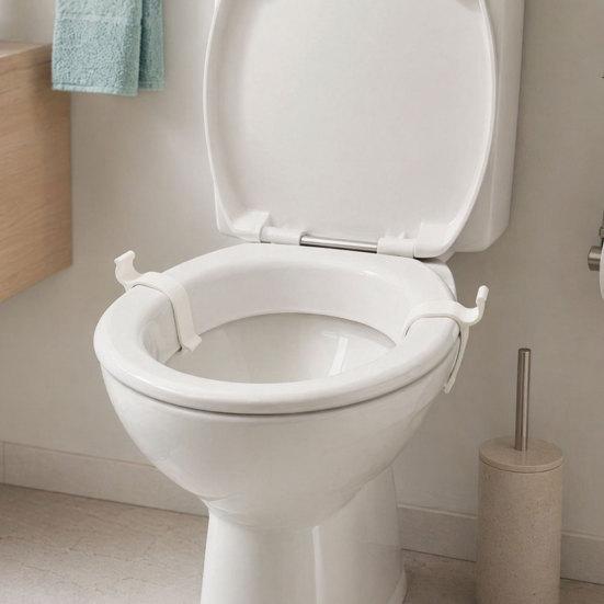 Upevňovací příslušenství pro vyrovnání sedátka WC, Klipový stabilizátor sedátka do koupelny, Jednodílná 3D tištěná instalace bez vrtání, Zacvakávací upevnění, Hluk kývajícího se sedátka WC