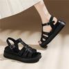 Casual open-toed platform flat-bottomed Roman woven fashion one-word strap sandals women's summer