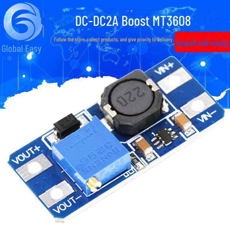 

2A Регульований DC-DC Boost модуль: Широкий вхід напруги (2-24V) на вихід (5/9/12/28В) Without MICRO interface