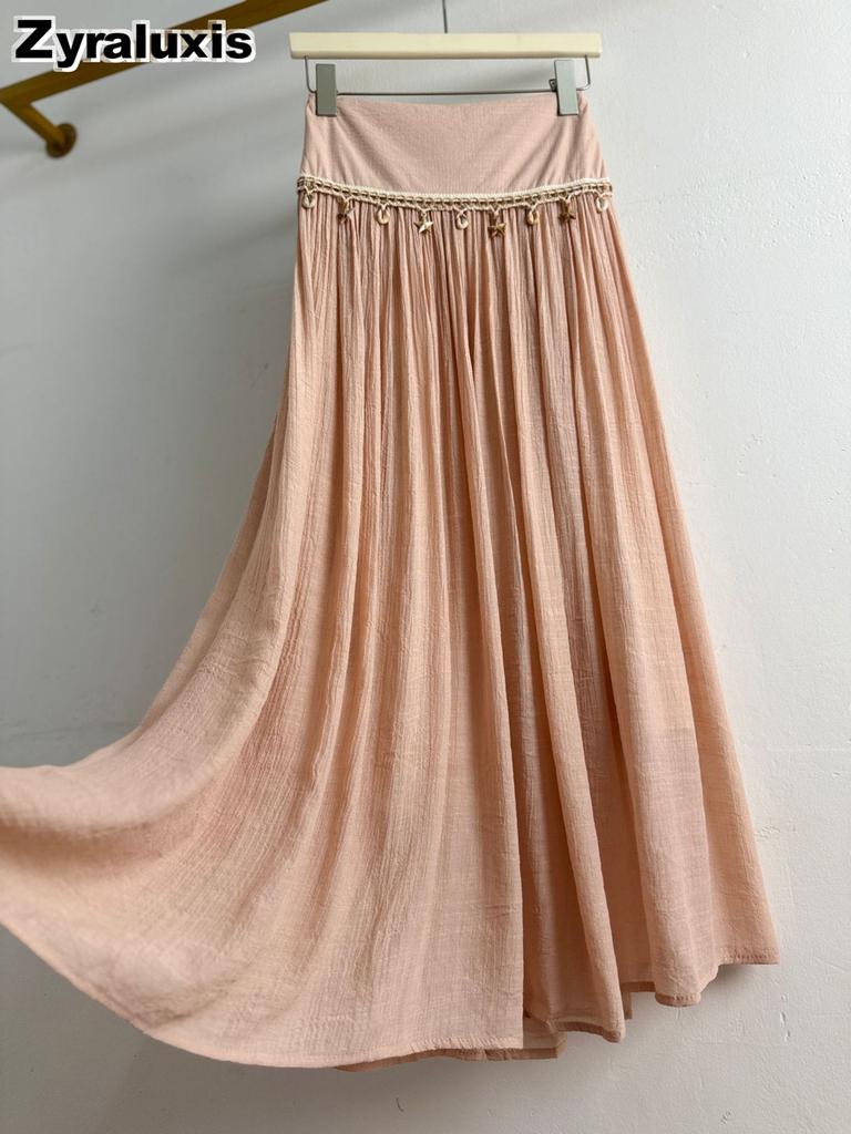 Flowing Bohemian Maxi Skirt for Women Summer Shell Design