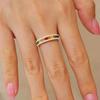 Huitan Bright Rainbow Cubic Zirconia Rings for Women Trendy Colorful Wedding Band Accessories Cocktail Party Jewelry Bulk
