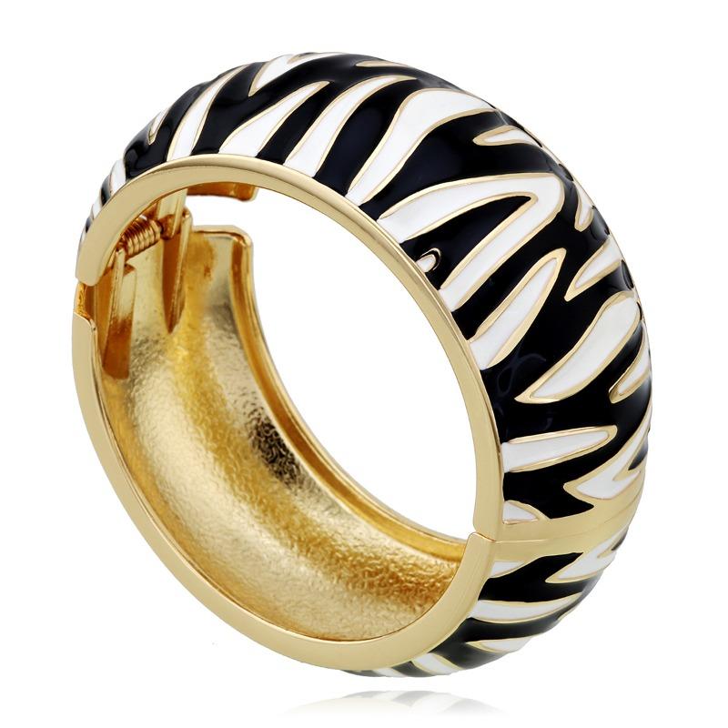Personality exaggerated fashion bracelet women's enamel color drop alloy wide face bracelet niche temperament commuter jewelry