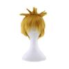 New Anime Akatsuki Uzumaki Cosplay Wig Short Golden Fluffy Shaggy Layered Heat Resistant Synthetic Hair Wigs + WigCap + Headband