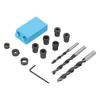 Woodwork Pocket Hole Jig 15 degrees  Aluminum Alloy Angle Carpentry Locator Jigs for Drilling14Pcs Set