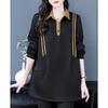 Womens Hoodie Spring Autumn New Fashion Minimalist Elegant Long Sleeve Outerwear Loose Slim Fit Tummy Hiding Versatile Lapel Top