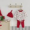 2025 European & American Baby Christmas Long-Sleeve 3-Piece Romper Set