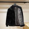 Men's Gold Sable Velvet Jacket: Fashionable Casual Warm Fur Coat for Autumn and Winter