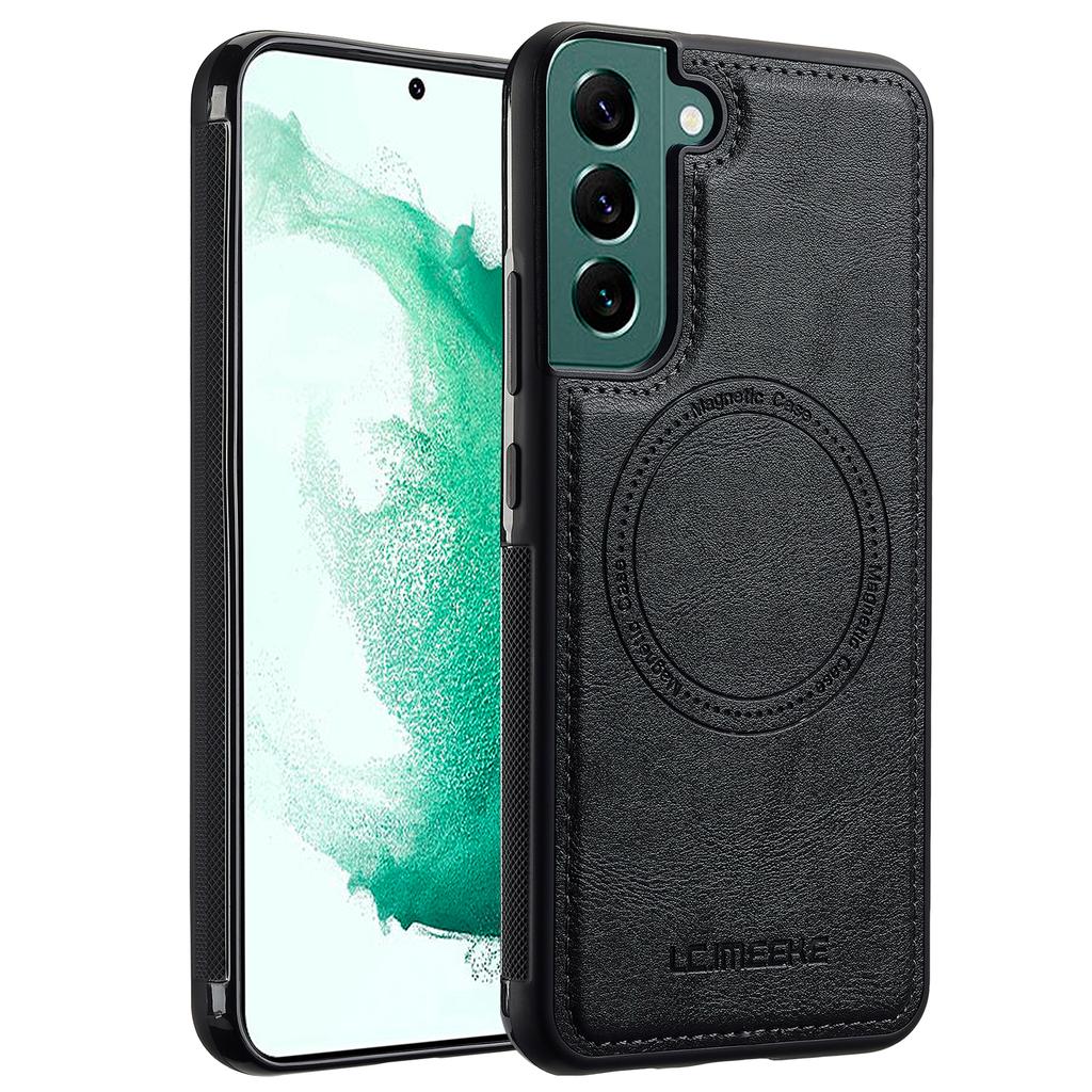 LC.IMEEKE For Samsung Galaxy S21 FE 5G Magnetic Case Leather TPU Back Cover
