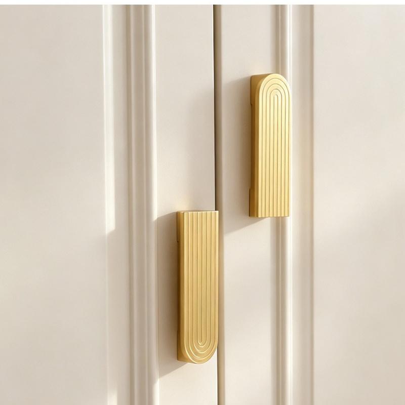 T-Shaped Gold Handle Luxury Kitchen Furniture Cabinet Door Pull High-End Bathroom Cabinet Wardrobe Drawer Handle Hole Pitch 64mm 2
