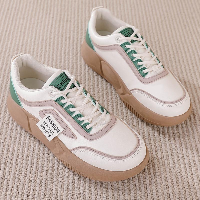 Fashion Autumn Women Vulcanized New Shoes Sports Loafers 2025 Comfortable Walking Sneakers Ladies Thick Soled Lace Up Casual Shoes