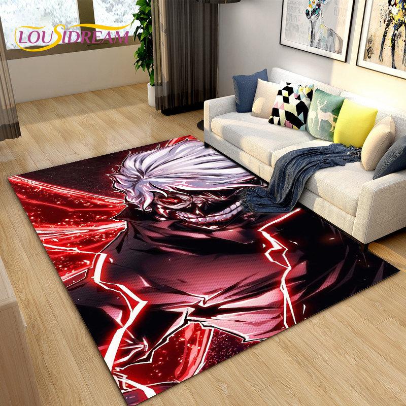 Tokyo Ghoul Japan Anime Cartoon Area Rug,Carpet Rug for Living Room Bedroom Sofa Doormat Decoration, Kid Play Non-slip Floor Mat