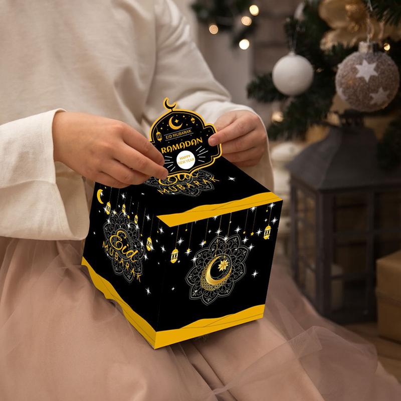 

Ramadan Kareem Gift Boxes For Cash Muslim Ramadan Pouches Decorations Kids Favor Eid Al Fitr Packages Party Supplies чорний