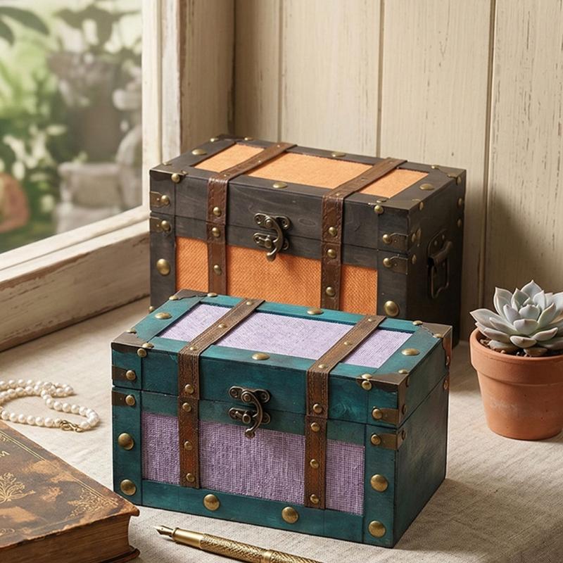 Rechteckige Aufbewahrungsbox mit Deckel, Truhenartiger Tischplattenkasten mit Frontverschluss für Regal, Schreibtisch und Beistelltisch-Aufbewahrung