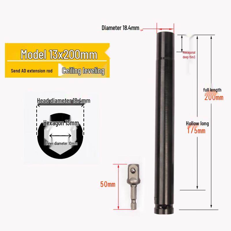 Chi Weng 14mm Extended Hollow Deep Socket Wrench for Ceiling Leveling