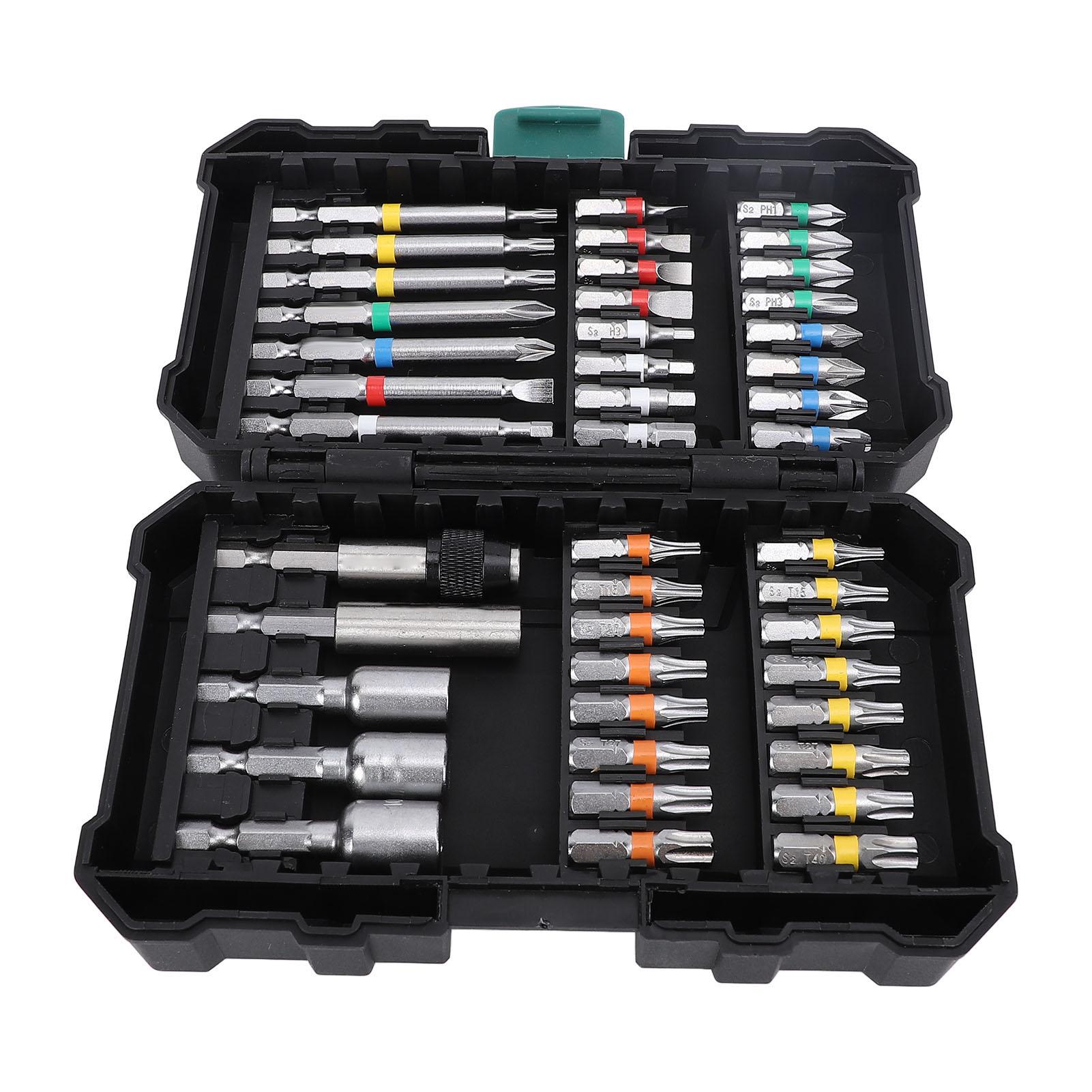 

Набор бит для ударного шуруповерта из легированной стали с высоким крутящим моментом, ударный магнитный набор бит для отвертки с ящиком для хранения