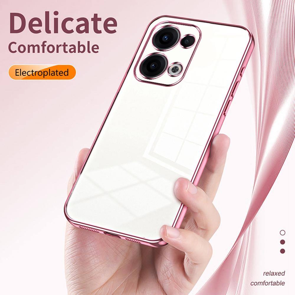 Pour Oppo Reno13 5G (Global) Coque Cadre Électroplaqué Housse de Téléphone en TPU Souple