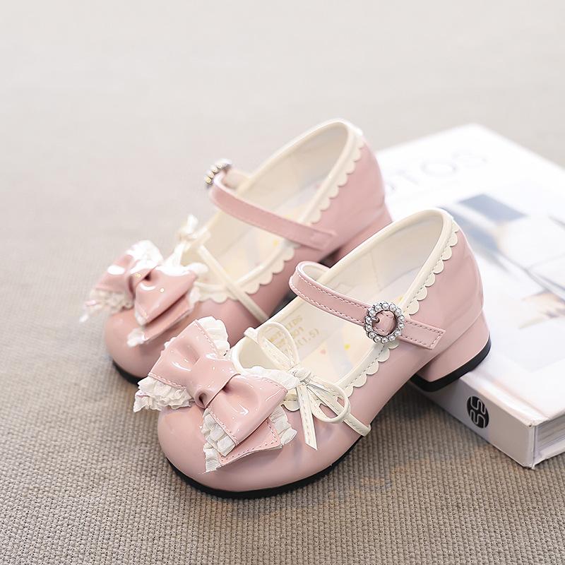 Girls Princess Shoes Small Leather Shoes Children's Shoes Soft Sole Fashion Little Girls Shoes Big Kids Lolita High Heels