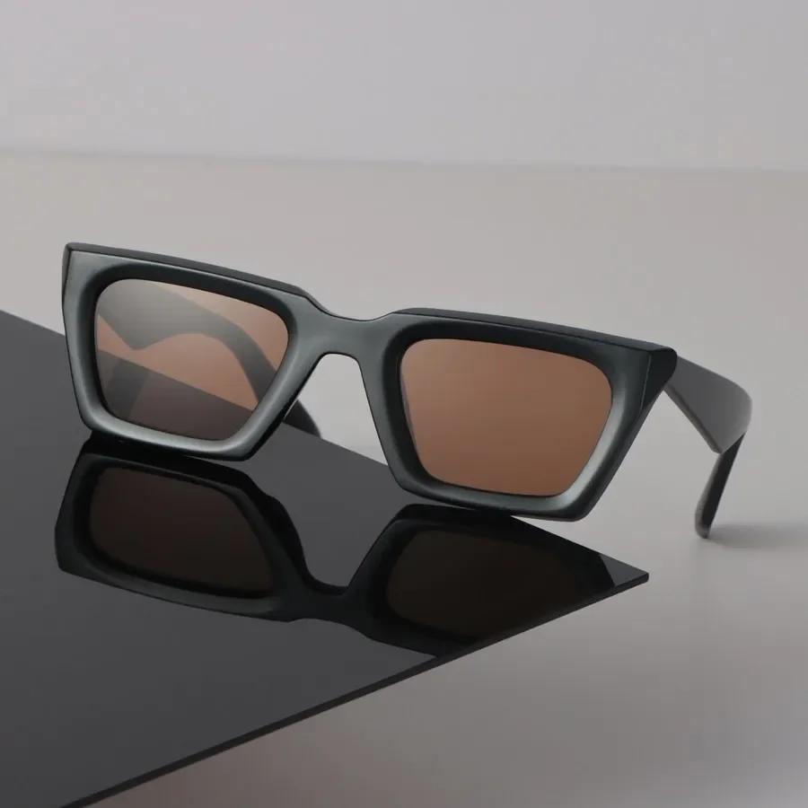 Fashion Sunglasses Women Men Cat Eye Mirror Lens Brand Designer Black Sun Glasses Trendy Eyewear Unisex Square Classic
