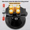 AD23-1 PCS Cup-Type Mini Vise Vise 360-Degree Rotatable Small Vise Vise Mini Walnut Pliers Silver