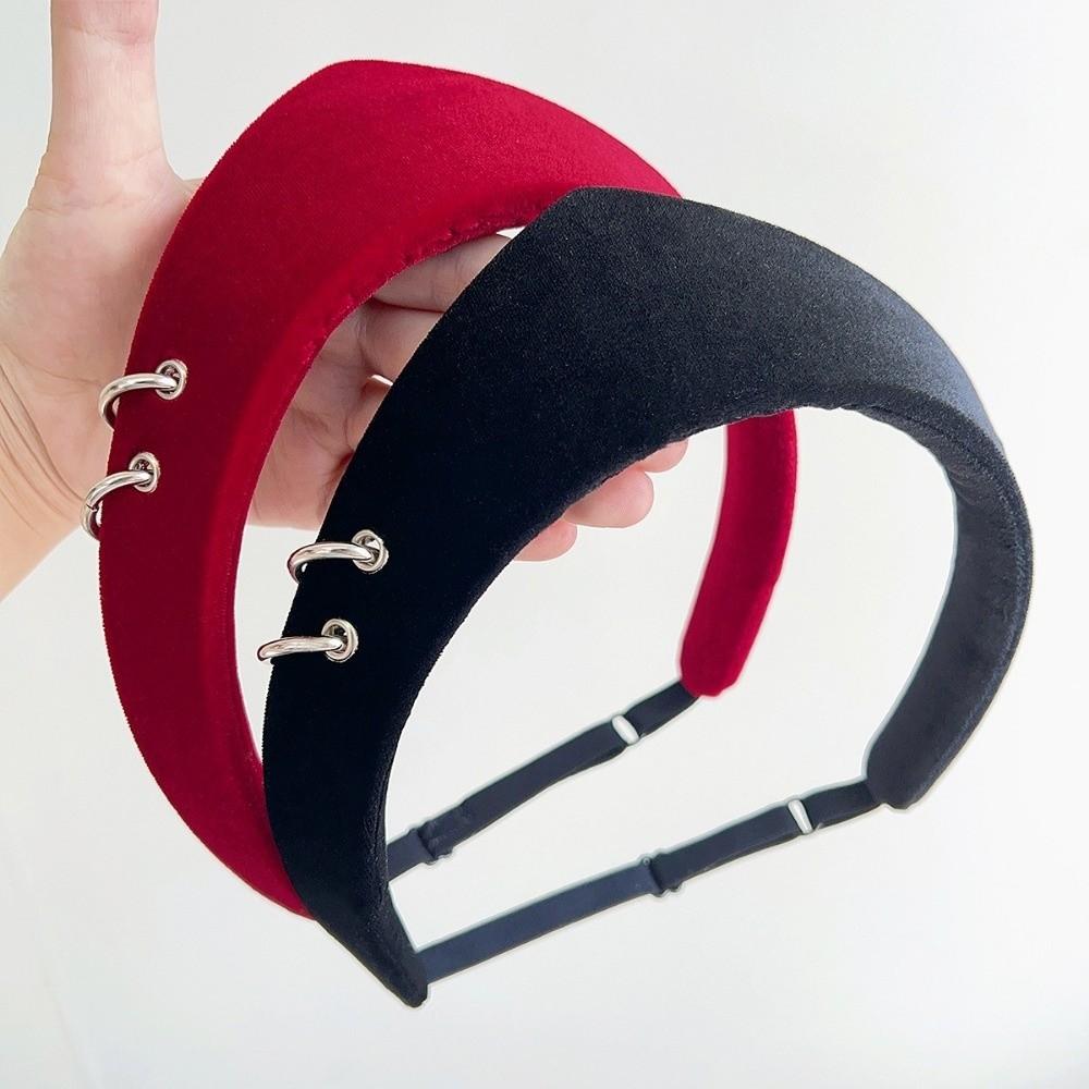 Durable Elegant Velvet Women Hairband Wide Edge Round Ring Hair Clip Headband Anti Slip British Style Hair Hoop Hair Accessories
