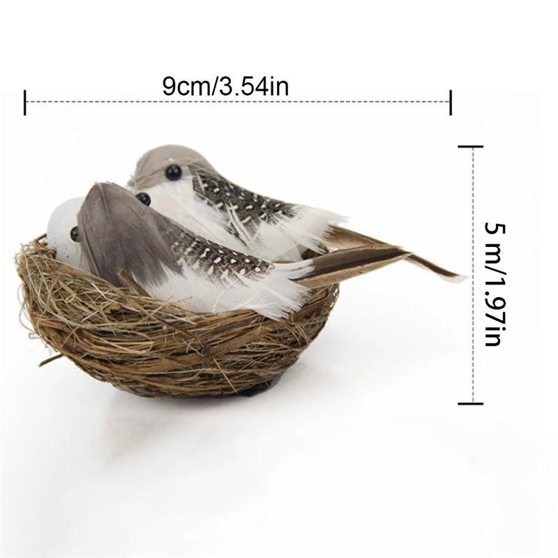 

Реалистичный 1 набор пернатых птиц с гнездом и птичьим яйцом, искусственный садовый декор для дерева
