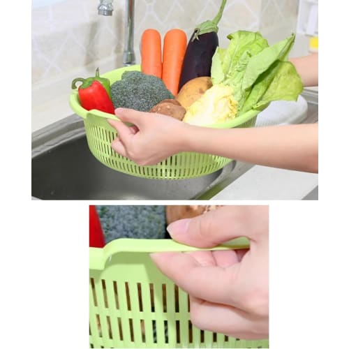 Made In Japan Oval Washing Tub, 5.3L Capacity, for Washing and Soaking Dishes, Vegetables, and Fruits (Green)