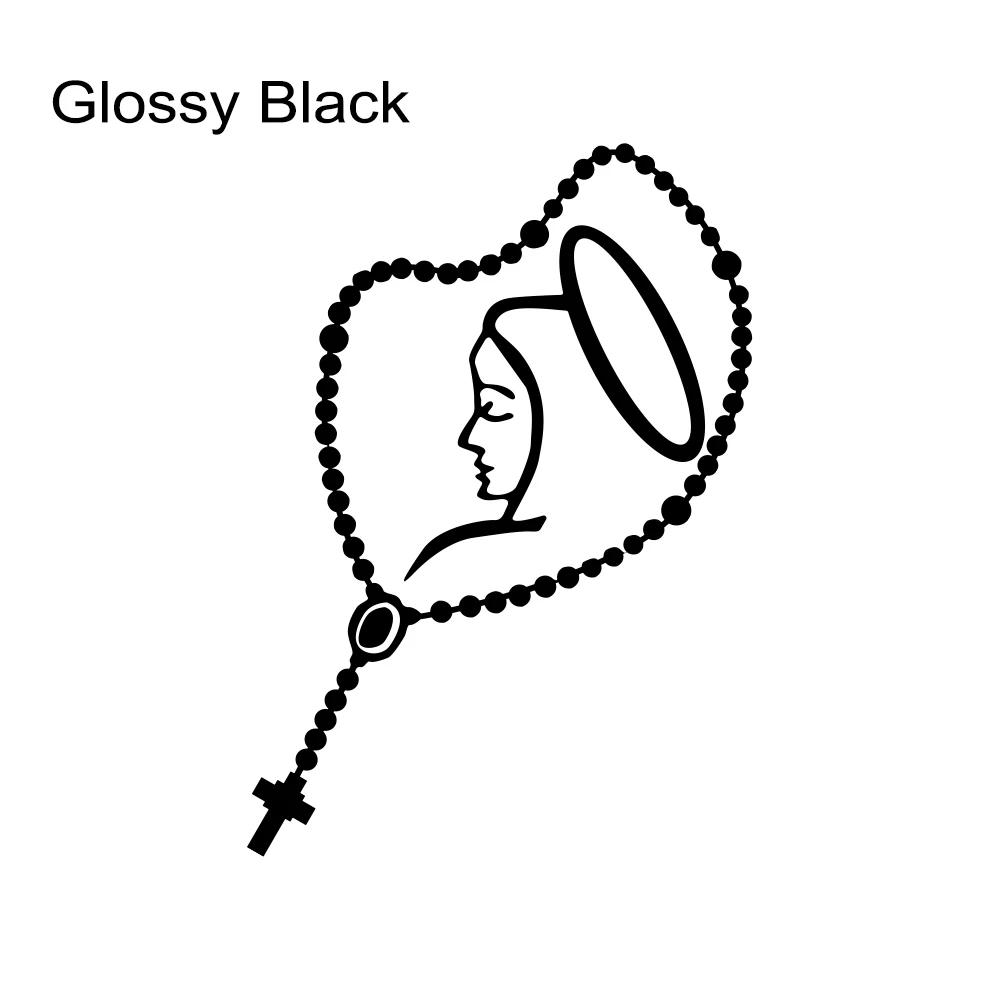 Car Sticker Creative Rosary Virgin Mary Fatima Vinyl Decal Waterproof DIY Body Window Door Car Exterior Decoration Accessories
