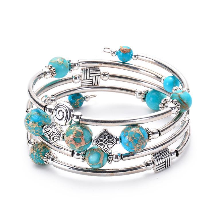 JYL TS Bracelet Women's  Wire Wrapped Design Offers Grace & Flexibility