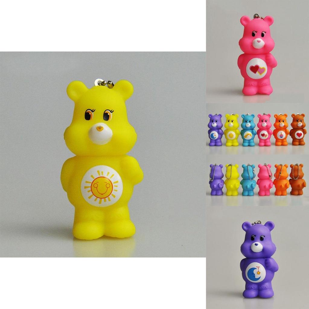 PVC-Kunststoff Care Bears Schlüsselanhänger Spielzeugfiguren Tasche Anhänger Kinder Weihnachten Geburtstagsgeschenk