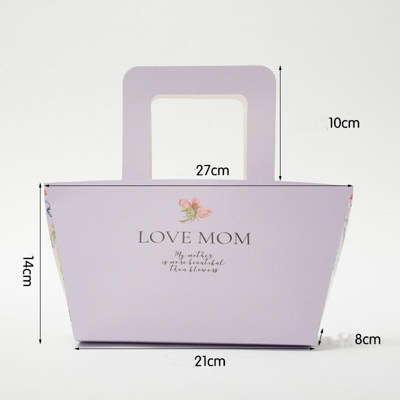 Tragbare Blumenbox aus Papier, Handtasche, Geschenktüte, Geschenkbox für Hochzeit, Party, Verpackung, handlicher Blumenkorb für Hochzeit