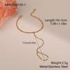 Fine Women Zircon Hand Chain Finger Body Jewelry 18K Gold Plated Stainless Steel Bracelets With Chain Ring