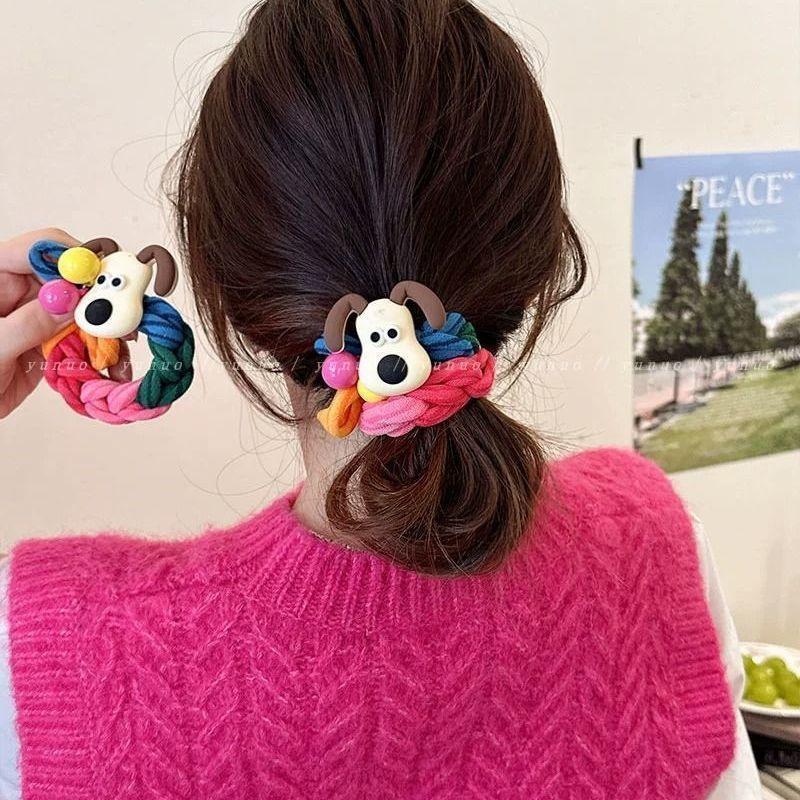 Super Cute Dog Rainbow Colored Bold Headband New Headband with High Elasticity Rubber Band, the Best Gift for Women T