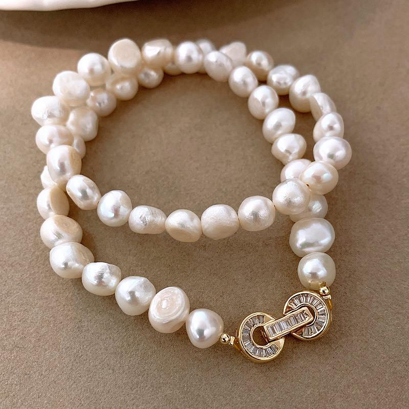 100% Natürliche Barock Süßwasserperle 14K Gold Filled Elegante Damen Ketten Halskette Für Frauen Muttertagsgeschenke