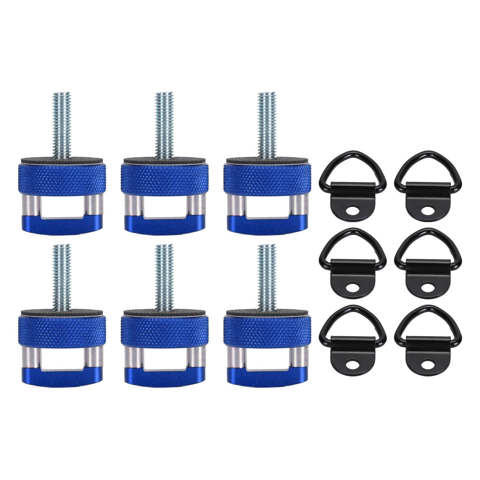 

6 шт. быстросъемных винтов с накатанной головкой из стали, алюминиевых заготовок, болтов D-образной формы для жесткой крыши JK JT Blue