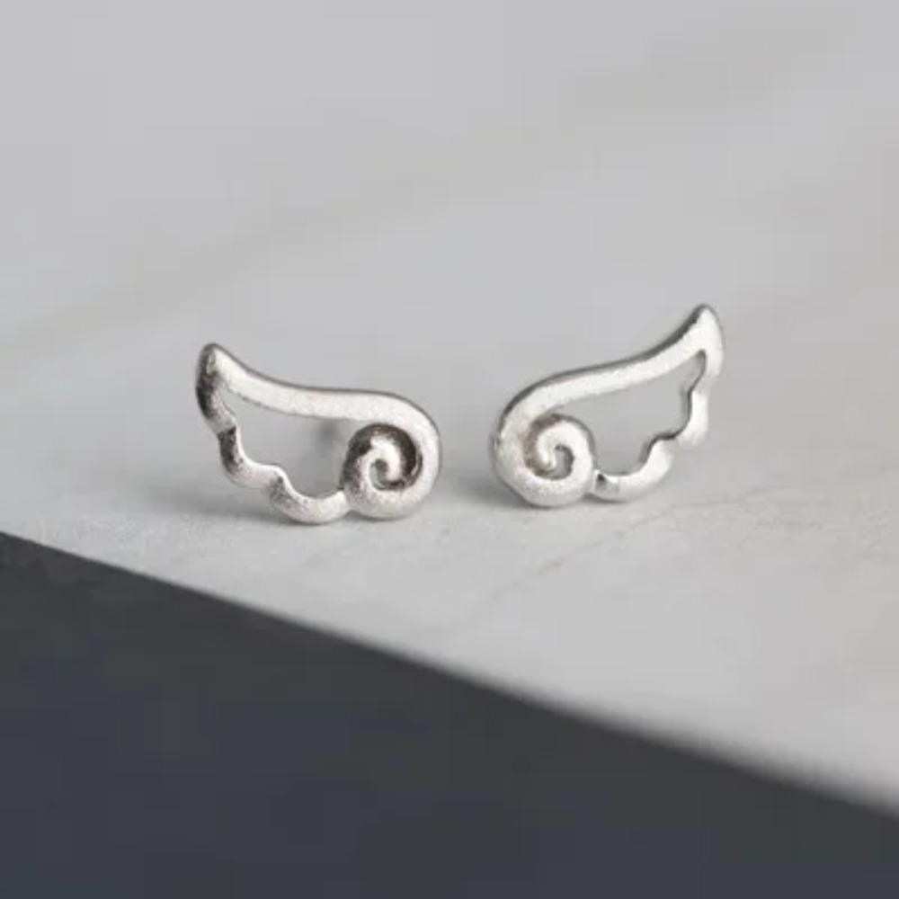 Silver Plated Korean Style Stud Earrings for Women Creative Ear Hole Design Allergy Free Fine Jewelry Accessories
