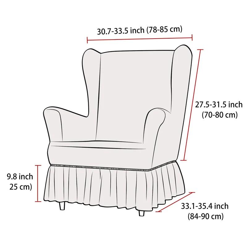 1PC Elastic Soild Color Wing Chair Covers Stretch Seersucker Armchair Cover Single Relax Wingback Sofa Cover Furniture Protector