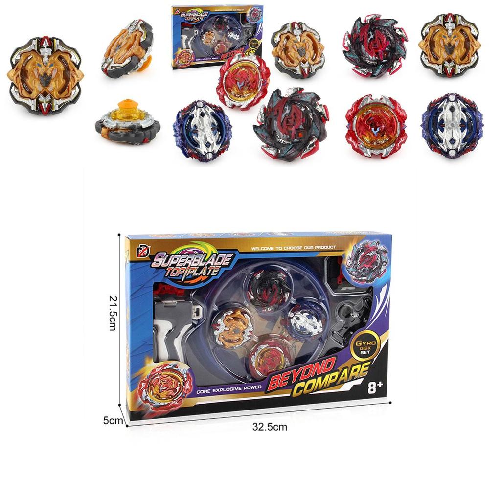 Premium Quality 4 In 1 Metal Beyblade Burst Arena Gyro Fighting Gyroscope Set
