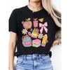 Spanish Alphabet Print Spring And Summer Casual T-Shirt Round Neck Short-Sleeved Sports T-Shirt Women'S Top