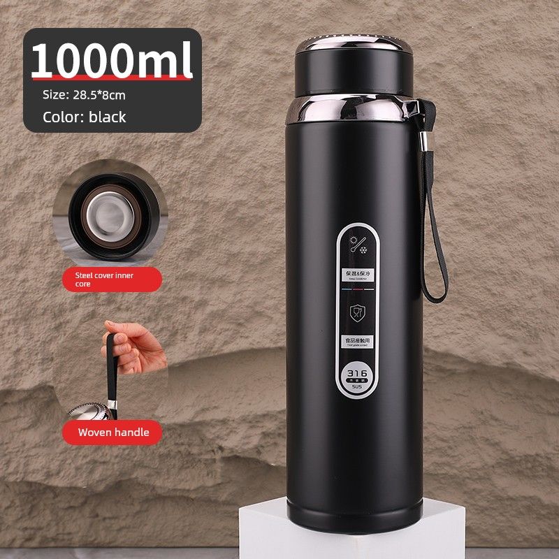 316 Steel Large-Capacity Thermos Cup for Men and Women with Filter Tea Cup Adult Business Portable Large Cup Gift Cup 600