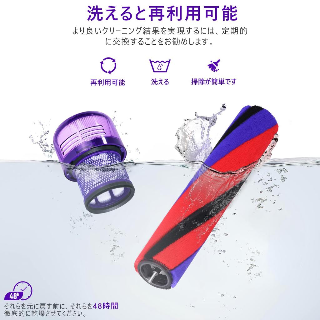 Replacement Roller Brush Bar for Dyson SV18 V10 Digital Slim Handheld Vacuum Soft Roller Cleaner Head Includes V10 HEPA Filters Cleaner, Accessory,