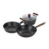 Sanhe Nitrided Hammered Iron Wok 3-Piece Set